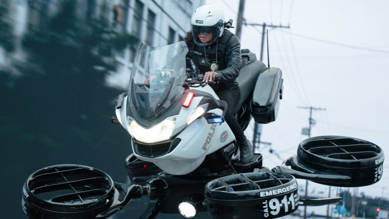 Kali Reis stars as Ana in director Timur Bekmambetov's film 'Mercy', from Amazon MGM Studios. Photo: Justin Lubin. © 2025 Amazon Content Services LLC. All Rights Reserved.