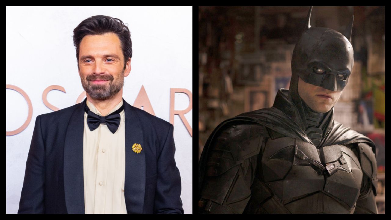 (Left) Sebastian Stan arrives on the red carpet of the 97th Oscars® at the Dolby® Theatre at Ovation Hollywood on Sunday, March 2, 2025. Credit/Provider: Etienne Laurent / The Academy. Copyright: ©A.M.P.A.S. (Right) Robert Pattinson as Batman in Warner Bros. Pictures’ action adventure “The Batman,” a Warner Bros. Pictures release. Photo Credit: Jonathan Olley/™ & © DC Comics. Copyright: © 2021 Warner Bros. Entertainment Inc. All Rights Reserved.