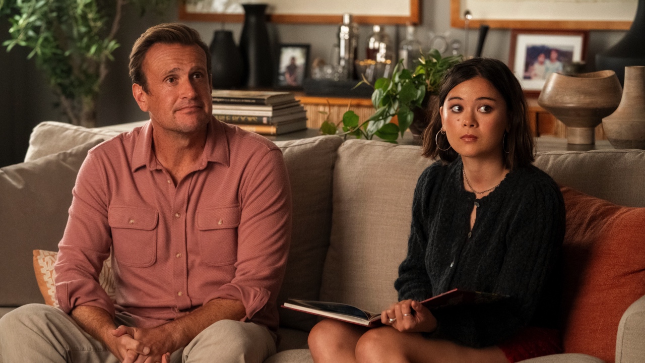 Jason Segel and Lukita Maxwell in ‘Shrinking’ Season 3, premiering January 28, 2026 on Apple TV.