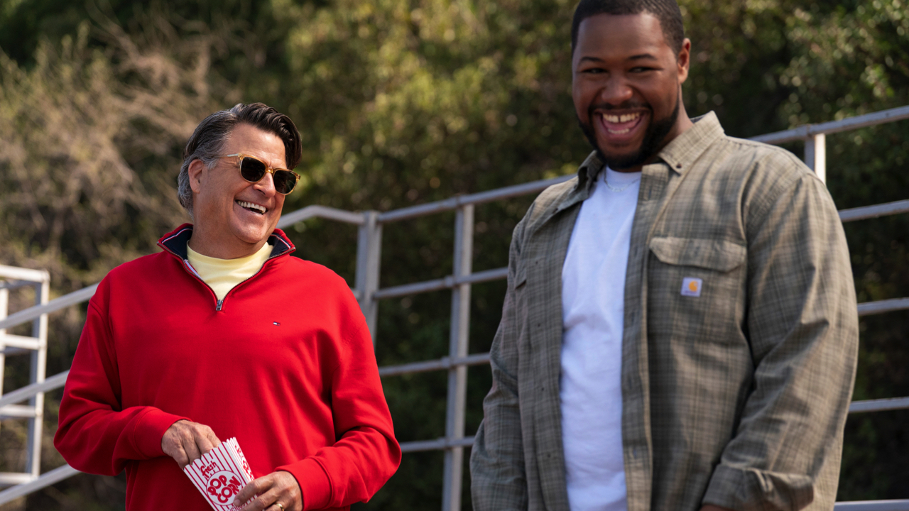 Ted McGinley and Luke Tennie in ‘Shrinking’ Season 3, premiering January 28, 2026 on Apple TV.