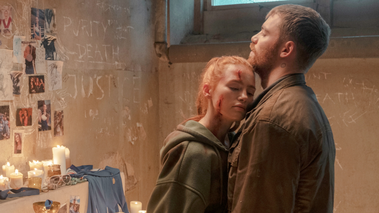 (L to R) Madelaine Petsch as Maya and Gabriel Basso as Gregory in 'The Strangers - Chapter 3'. Photo Credit: John Armour.