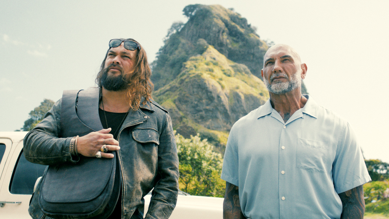 (L to R) Jason Momoa and Dave Bautista star in 'The Wrecking Crew'. Credit: Courtesy of Prime. Copyright: © Amazon Content Services LLC.