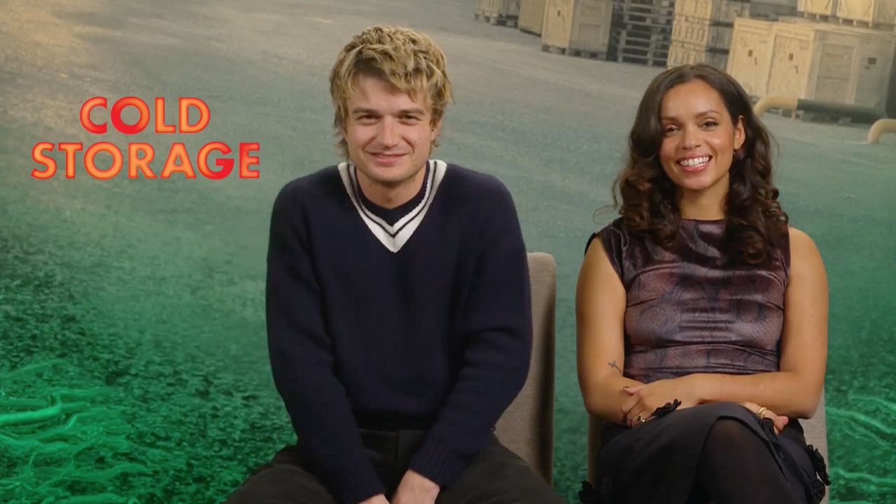 (L to R) Joe Keery and Georgina Campbell star in 'Cold Storage'.