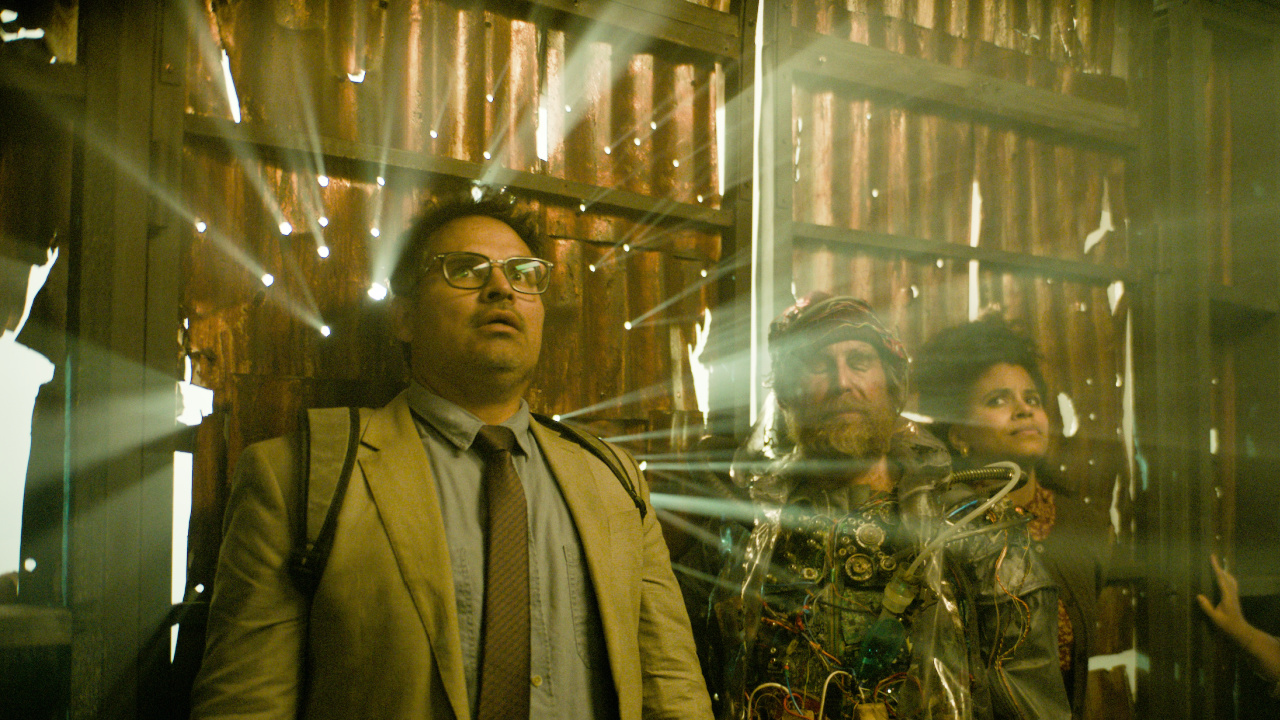 (L to R) Michael Peña, Sam Rockwell, and Zazie Beetz star in 'Good Luck, Have Fun, Don't Die'. Photo: Briarcliff Entertainment.