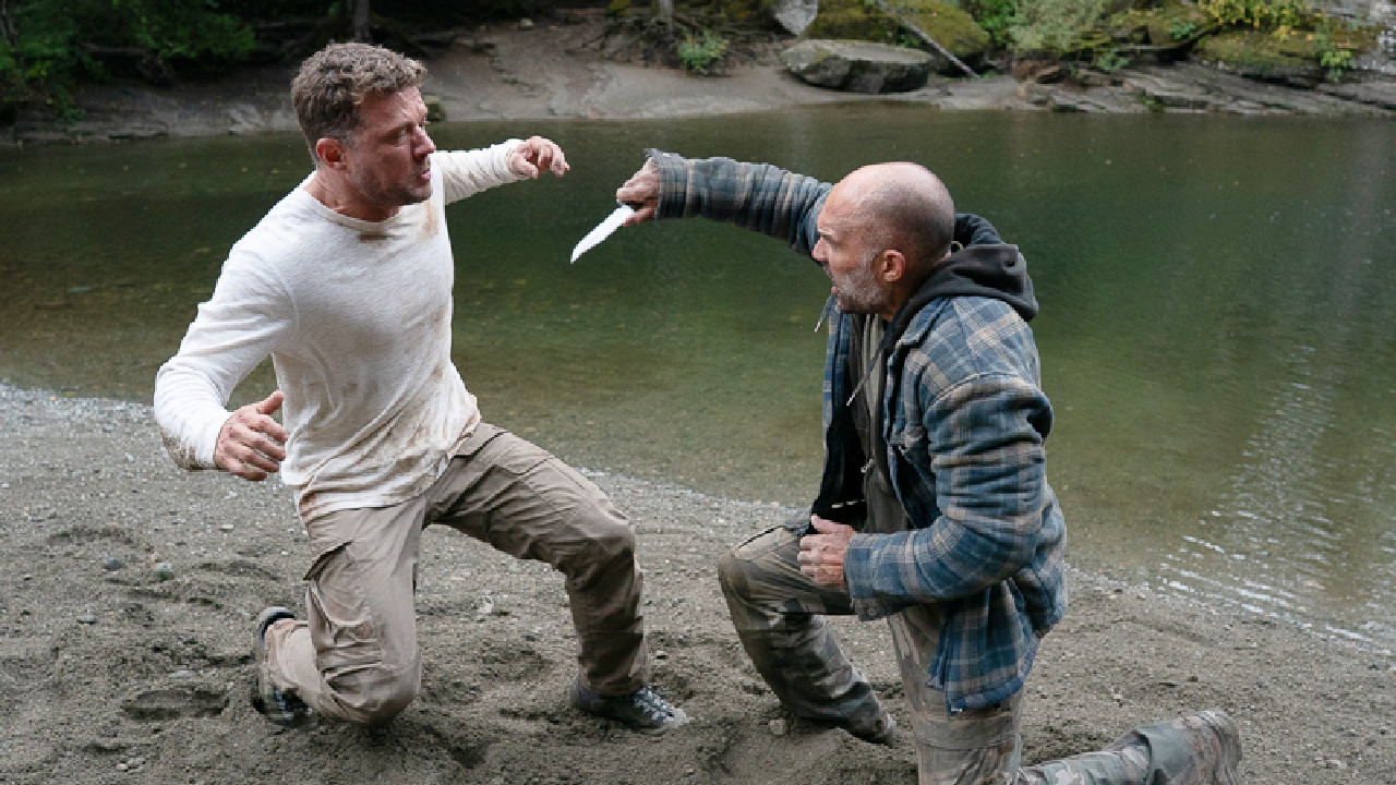 (L to R) Ryan Phillippe as “Danny” and James Michalopoulos as “Vince” in the Action, Thriller, Suspense film, 'One Mile: Chapter One' and 'One Mile: Chapter Two'. Photo courtesy of Republic Pictures (a Paramount Pictures label).