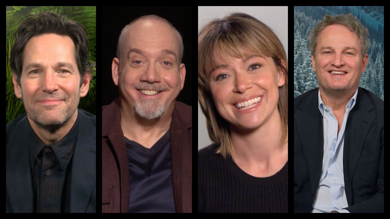 (Far Left) Paul Rudd stars in 'Anaconda'. (Center Left) Paul Giamatti stars in 'The Holdovers.' (Center Right) Tatiana Maslany stars in Disney+'s ‘She-Hulk: Attorney at Law.' (Far Right) Jason Clarke stars in Apple TV+'s 'The Last Frontier'.