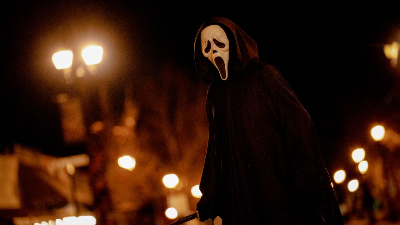 Ghostface in Paramount Pictures and Spyglass Media Group's 'Scream 7.' © 2025 Paramount Pictures. Ghost Face is a Registered Trademark of Fun World Div., Easter Unlimited, Inc. ©1999. All Rights Reserved.”.
