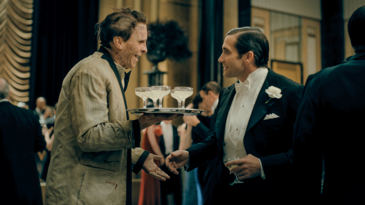 (L to R) Christian Bale as Frank and Jake Gyllenhaal as Ronnie Reed in Warner Bros. Pictures 'The Bride!', a Warner Bros. Pictures release. Photo Credit: Courtesy of Warner Bros. Pictures. Copyright: © 2026 Warner Bros. Entertainment Inc. All rights reserved.