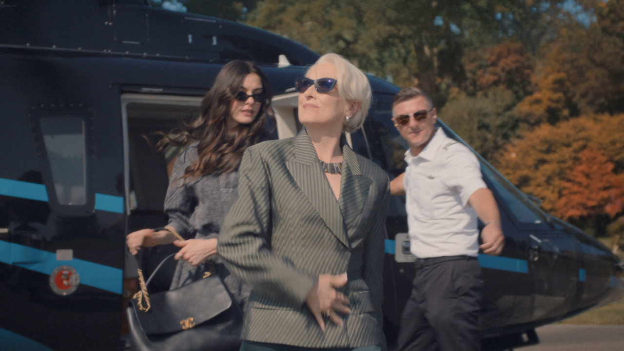 (L to R) Anne Hathaway as Andie Sachs and Meryl Streep as Miranda Priestly in 20th Century Studios' 'The Devil Wears Prada 2'. Photo courtesy of 20th Century Studios. © 2026 20th Century Studios. All Rights Reserved.