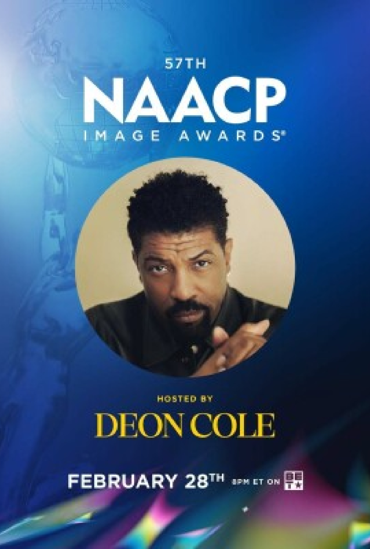 Deon Cole hosts the 57th NAACP Image Awards on February 28th. Photo: Paramount+.