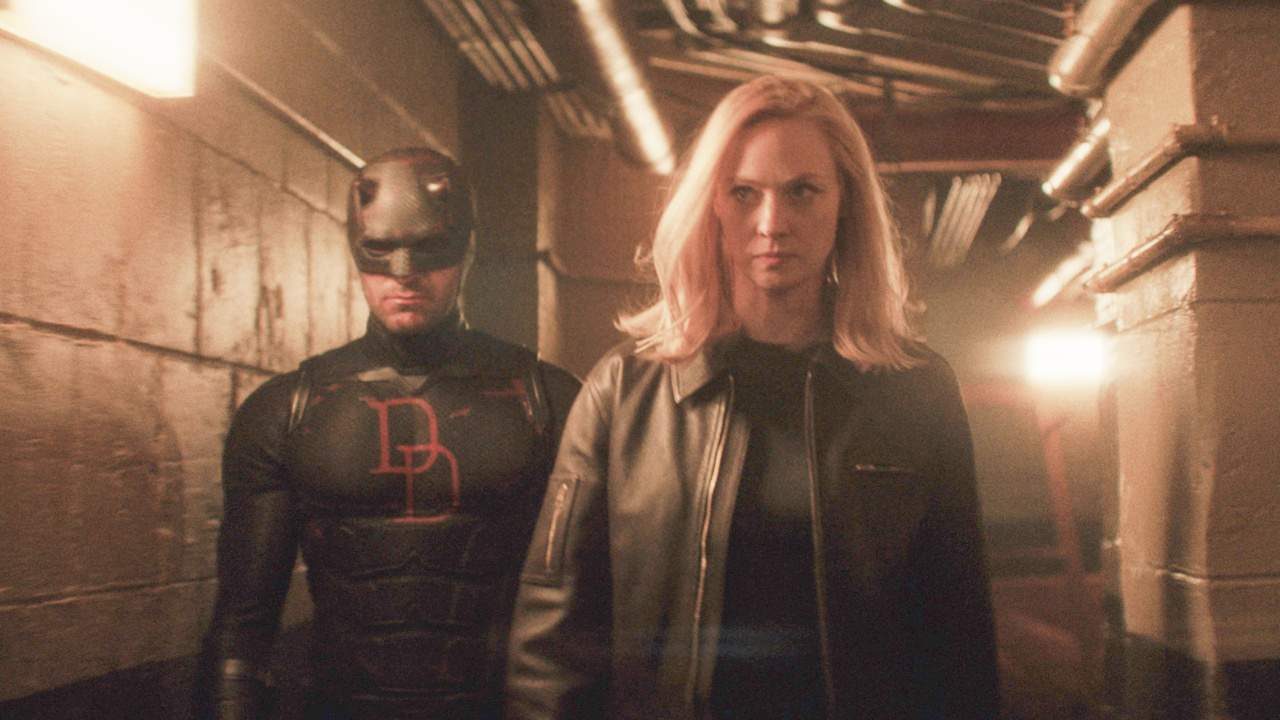 (L to R) Matt Murdock / Daredevil (Charlie Cox) and Karen Page (Deborah Ann Woll) in Marvel Television's ‘Daredevil: Born Again’ Season 2, exclusively on Disney+. Photo courtesy of Marvel Television. © 2026 MARVEL.