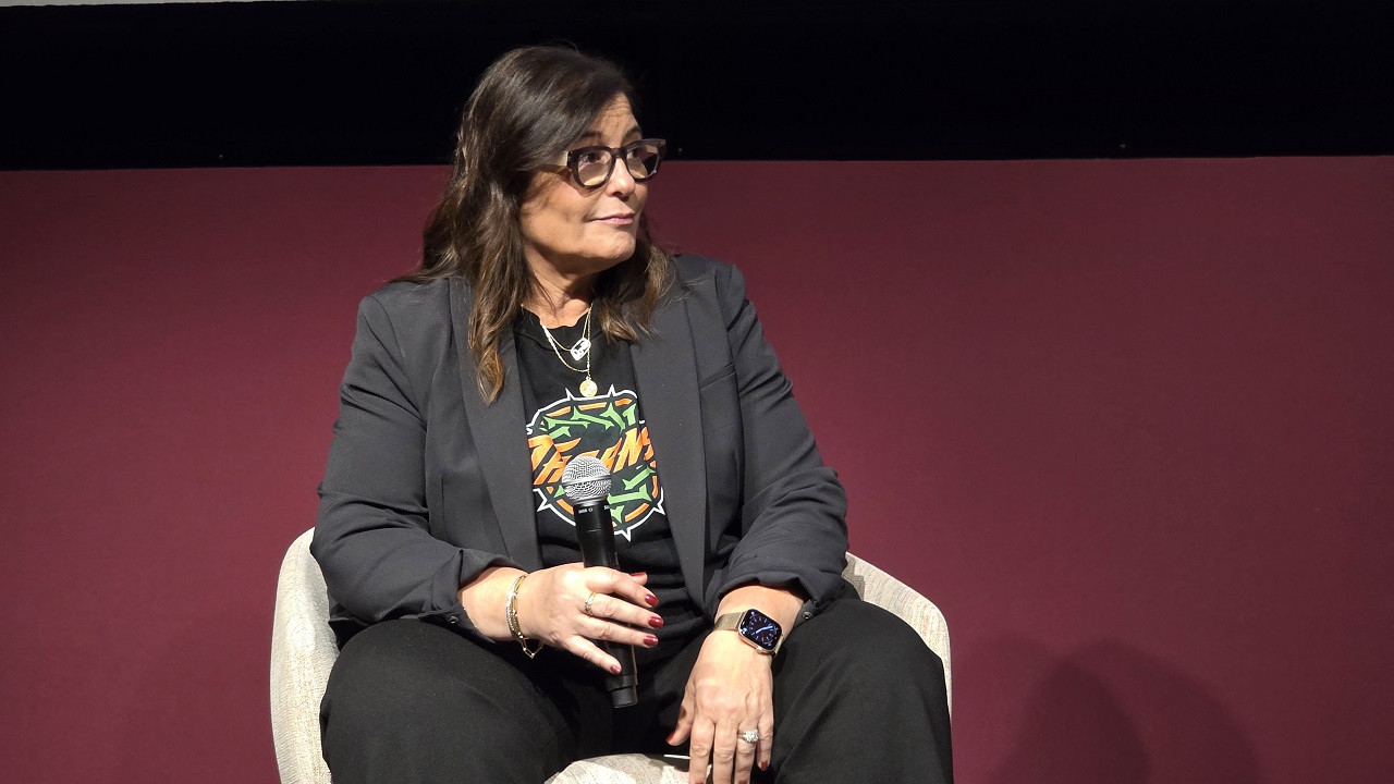 Michelle Raimo Kouyate at 'GOAT' filmmaker digital release press conference. Photo: Tessa Smith.