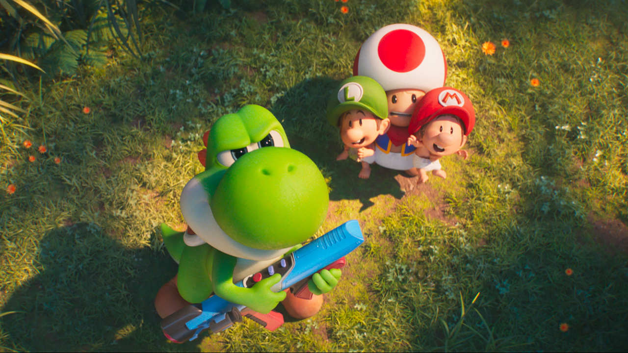 (L to R) Yoshi, Baby Luigi, Toad and Baby Mario in Nintendo and Illumination’s 'The Super Mario Galaxy Movie', directed by Aaron Horvath and Michael Jelenic.