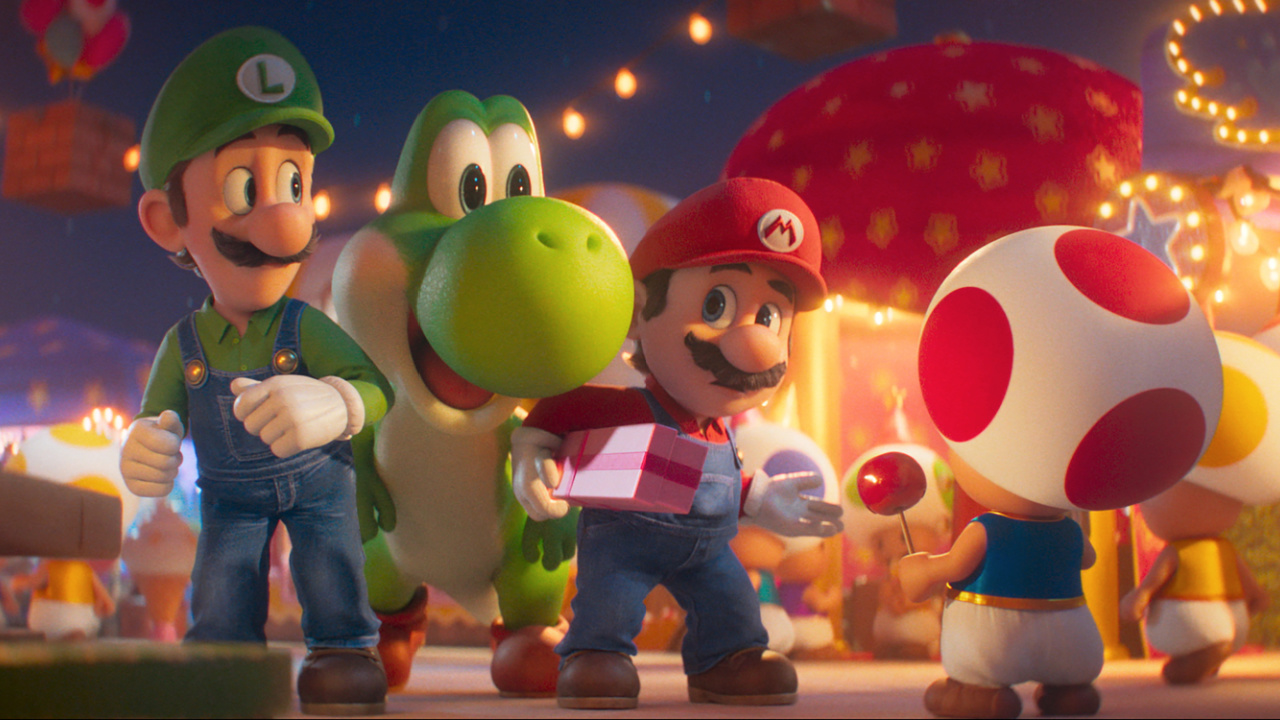 (L to R) Luigi, Yoshi, Mario and Toad in Nintendo and Illumination’s 'The Super Mario Galaxy Movie', directed by Aaron Horvath and Michael Jelenic.