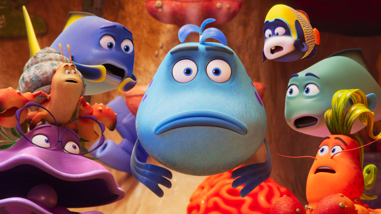 (Center) Nick Offerman stars in 'The Pout-Pout Fish'. Photo: Viva Pictures.