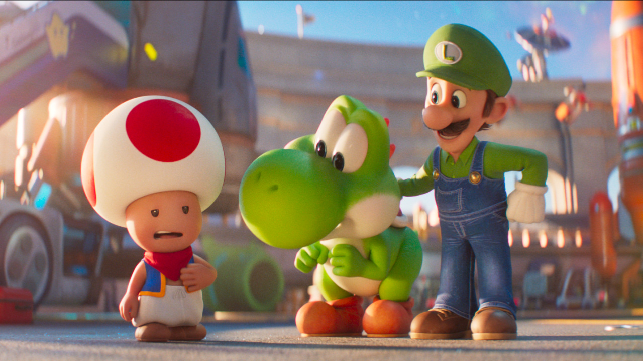 (L to R) Toad (Keegan-Michael Key), Yoshi (Donald Glover) and Luigi (Charlie Day) in Nintendo and Illumination’s 'The Super Mario Galaxy Movie', directed by Aaron Horvath and Michael Jelenic.