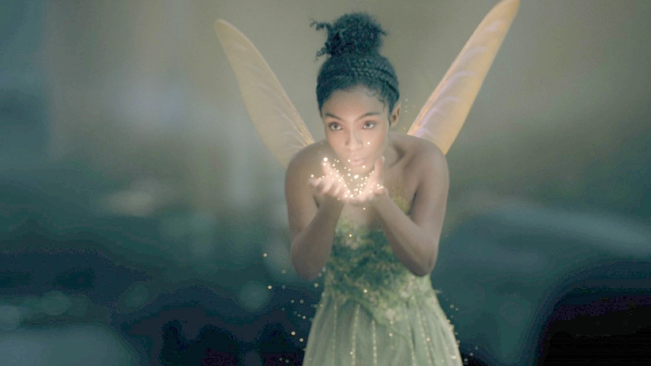 Yara Shahidi as Tinkerbell in Disney's live-action 'Peter Pan & Wendy,' exclusively on Disney+. Photo courtesy of Disney. © 2023 Disney Enterprises, Inc. All Rights Reserved.
